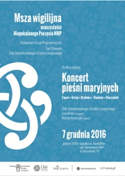 Koncert pieśni maryjnych - plakat