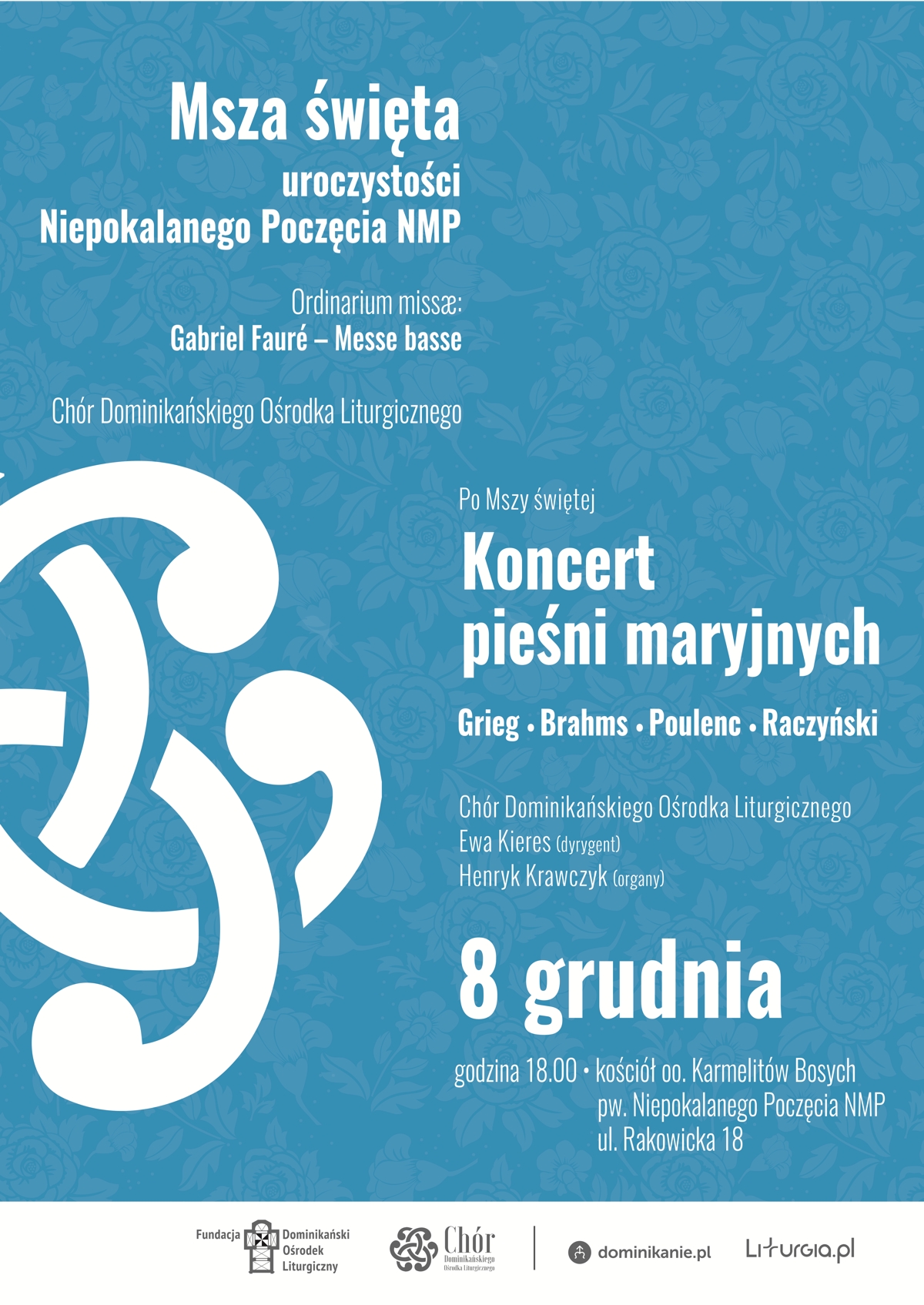 Koncert pieśni maryjnych - plakat